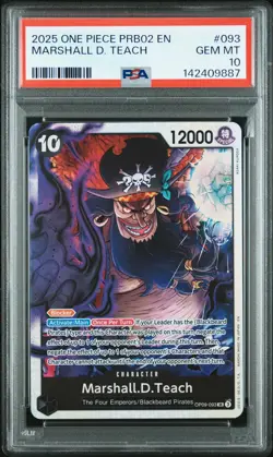 2025 ONE PIECE PRB02-PREMIUM BOOSTER #093 MARSHALL D. TEACH PSA 10 - Image 1