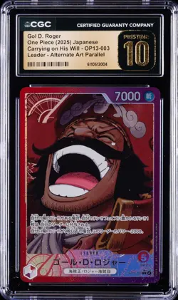 2025 ONE PIECE JAPANESE CARRYING ON HIS WILL ALT ART GOL D ROGER CGC 10 PRISTINE - Image 1