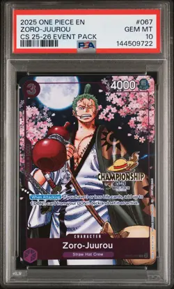 2025 ONE PIECE CHAMPIONSHIP 2025-26 EVENT PACK #067 ZORO-JUUROU PSA 10 - Image 1
