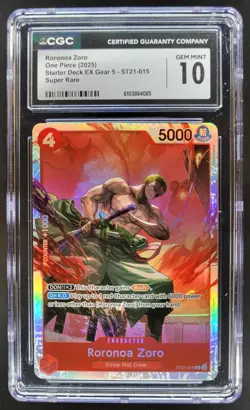 2025 ONE PIECE CCG RORONOA ZORO SUPER RARE ST21-015 CGC 10 B PT - Image 1