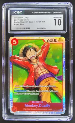 2025 ONE PIECE CCG MONKEY D. LUFFY SUPER RARE ST21-014 CGC 10 B PT - Image 1