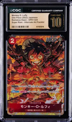 2022 ONE PIECE JPN ROMANCE DAWN #OP01-024 MONKEY D. LUFFY CGC 10 PRISTINE - Image 1