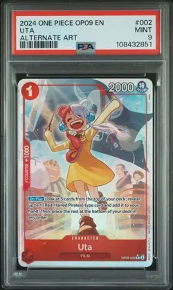 PSA 9 2024 ONE PIECE OP09-EMPERORS IN THE NEW WORLD #002 UTA ALTERNATE ART - Image 1