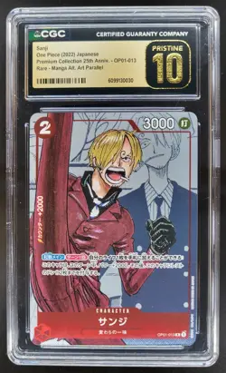 2022 ONE PIECE CCG JPN SANJI RARE MANGA ALT ART OP01-013 CGC 10 PRISTINE C PT - Image 1