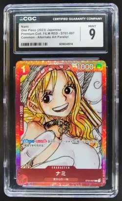 2023 ONE PIECE CCG JAPANESE NAMI ALT ART FILM RED ST01-007 CGC 10 B PT - Image 1