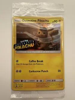Pokemon Card Detective Pikachu SM190 Promo Stamped Version Holo Sealed - Image 1