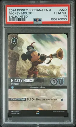 2024 DISNEY LORCANA INTO THE INKLANDS ENCHANTED MICKEY MOUSE - TRUMPETER PSA 10 - Image 1