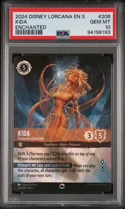 2024 DISNEY LORCANA EN 3-ENCHANTED KIDA PROTECTOR OF ATLANTIS PSA 10 - Image 1