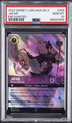 2024 DISNEY LORCANA EN 3-ENCHANTED JAFAR STRIKING ILLUSIONIST PSA 10 - Image 1