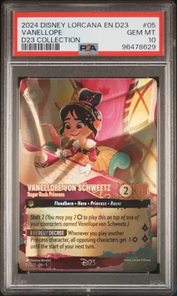 2024 DISNEY LORCANA EN D23 VANELLOPE VON SCHWEETZ SUGAR RUSH PRINCESS PSA 10 - Image 1