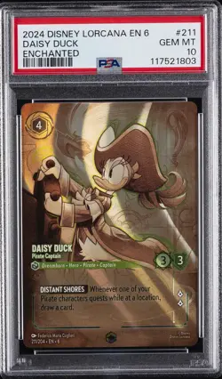 2024 DISNEY LORCANA AZURITE SEA ENCHANTED DAISY DUCK - PIRATE CAPTAIN PSA 10 - Image 1