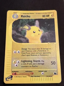 Raichu 27/144 2003 Pokemon TCG Card Skyridge Reverse Holo - LP - Image 1