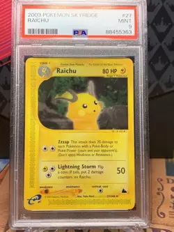 Pokemon TCG Raichu Skyridge 2003 27/144 PSA 9 Mint - Image 1