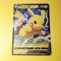 Pikachu V SWSH061 SWSH Sword Shield Black Star Promo Pokemon Card Full Art Ultra - Image 1
