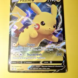 Pikachu V SWSH061 SWSH Sword Shield Black Star Promo Pokemon Card Full Art Ultra - Image 2