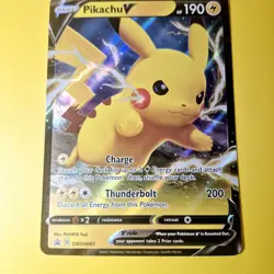 Pikachu V SWSH061 SWSH Sword Shield Black Star Promo Pokemon Card Full Art Ultra - Image 3