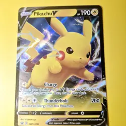 Pikachu V SWSH061 SWSH Sword Shield Black Star Promo Pokemon Card Full Art Ultra - Image 5