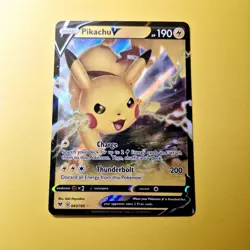 Pikachu V SWSH061 SWSH Sword Shield Black Star Promo Pokemon Card Full Art Ultra - Image 1