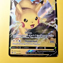 Pikachu V SWSH061 SWSH Sword Shield Black Star Promo Pokemon Card Full Art Ultra - Image 2