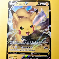 Pikachu V SWSH061 SWSH Sword Shield Black Star Promo Pokemon Card Full Art Ultra - Image 4