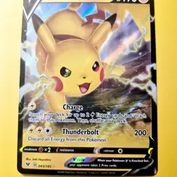 Pikachu V SWSH061 SWSH Sword Shield Black Star Promo Pokemon Card Full Art Ultra - Image 5