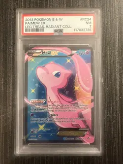 Pokemon Mew EX Full Art RC24/RC25 Legendary Treasures Radiant Collection PSA 7 - Image 1