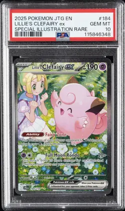 2025 POKEMON JTG EN-JOURNEY TOGETHER #184 LILLIE'S CLEFAIRY EX PSA 10 - Image 1