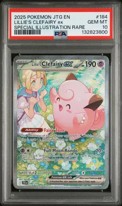 2025 POKEMON JTG EN-JOURNEY TOGETHER #184 LILLIE'S CLEFAIRY EX PSA 10 - Image 1