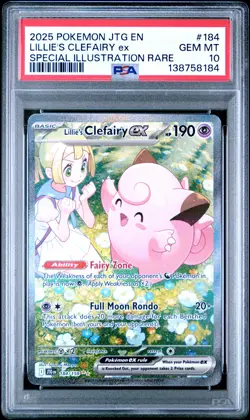 2025 POKEMON JTG EN-JOURNEY TOGETHER #184 LILLIE'S CLEFAIRY EX PSA 10 - Image 1
