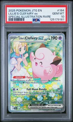 2025 POKEMON JTG EN JOURNEY TOGETHER #184 LILLIE'S CLEFAIRY EX SIR PSA 10 - Image 1
