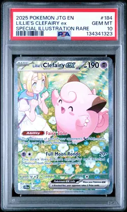 2025 POKEMON JTG EN-JOURNEY TOGETHER #184 LILLIE'S CLEFAIRY EX PSA 10 - Image 1