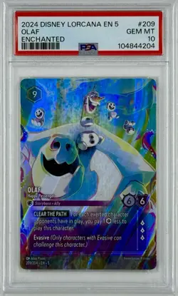 2024 Disney Lorcana Shimmering Skies #209 Olaf Happy Passenger Enchanted PSA 10 - Image 1
