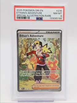 ETHAN'S ADVENTURE 2025 POKEMON SPECIAL ILLUSTRATION RARE 236/182 PSA 8 Q4351 - Image 1