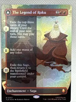 The Legend of Roku FOIL Borderless 357 Avatar TLA MTG Mythic Unplayed Mint M/NM - Image 1