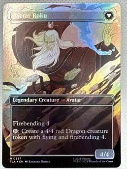 The Legend of Roku FOIL Borderless 357 Avatar TLA MTG Mythic Unplayed Mint M/NM - Image 2