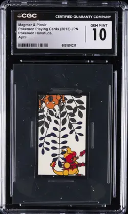 2013 POKEMON HANAFUDA PLAYING CARDS JPN MAGMAR & PINSIR CGC 10 GEM MINT - Image 1