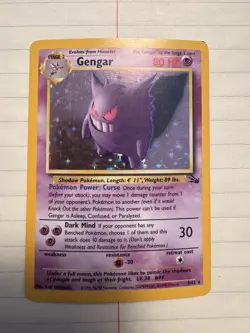 Pokemon TCG Gengar Fossil Holo Card 5/62 Unlimited Rare - Image 1