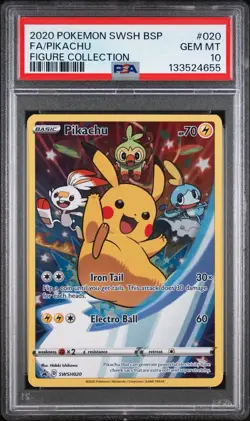PSA 10 GEM MINT Pikachu Figure Collection SWSH020 Sword & Shield Promo Card Holo - Image 1