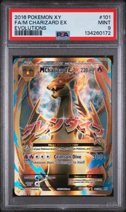 2016 POKEMON XY EVOLUTIONS #101 FA/M CHARIZARD EX EVOLUTIONS - PSA 9 MINT - Image 1