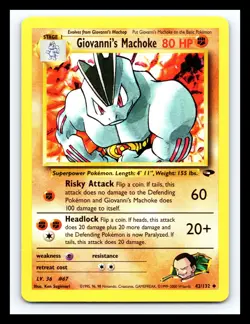 💥 Giovanni's Machoke # 42/132 Pokemon 2000 Gym Challenge Set Vintage WOTC - Image 1