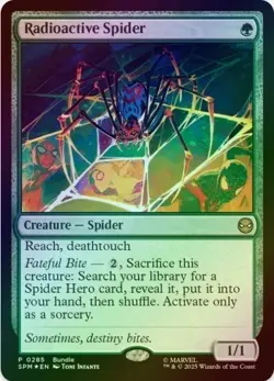 1x NM Radioactive Spider [Promo Foil] Marvel's Spider-Man MTG pack fresh - Image 1