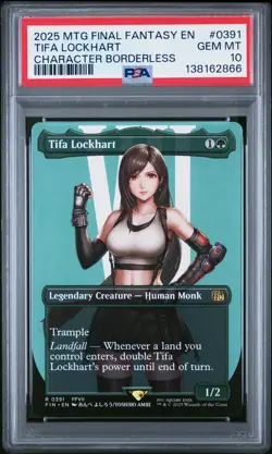 2025 MTG FINAL FANTASY CHARACTER BORDERLESS #0391 TIFA LOCKHART PSA 10 - Image 1