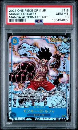 2025 ONE PIECE JPN A FIST OF DIVINE SPEED MANGA ALT ART MONKEY D. LUFFY PSA 10 - Image 1