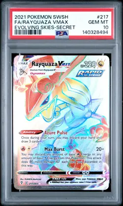 2021 POKEMON SWORD & SHIELD EVOLVING SKIES SECRET FULL ART/RAYQUAZA VMAX PSA 10 - Image 1