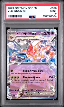 2023 POKEMON OBF EN-OBSIDIAN FLAMES #096 VESPIQUEN EX PSA 9 - Image 1