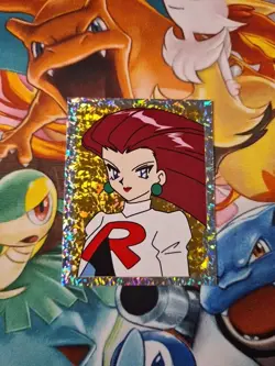 1999 Merlin Topps Pokemon Sticker Jessie Team Rocket S35 Prism Holo TCG - Image 1