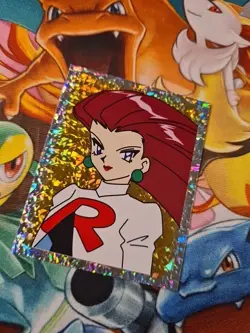1999 Merlin Topps Pokemon Sticker Jessie Team Rocket S35 Prism Holo TCG - Image 2