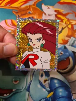 1999 Merlin Topps Pokemon Sticker Jessie Team Rocket S35 Prism Holo TCG - Image 3