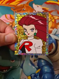 1999 Merlin Topps Pokemon Sticker Jessie Team Rocket S35 Prism Holo TCG - Image 4