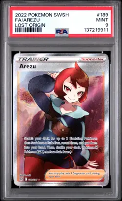 2022 POKEMON SWORD & SHIELD LOST ORIGIN #189 FULL ART/AREZU PSA 9 - Image 1